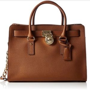 Michael Kors Hamilton Satchel Tan Leather